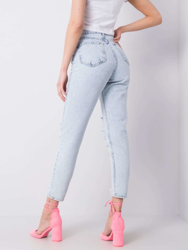 Wholesale Light blue jeans with rips Milana RUE PARIS