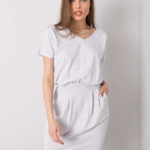 Wholesale Light grey melange casual dress Aimee RUE PARIS