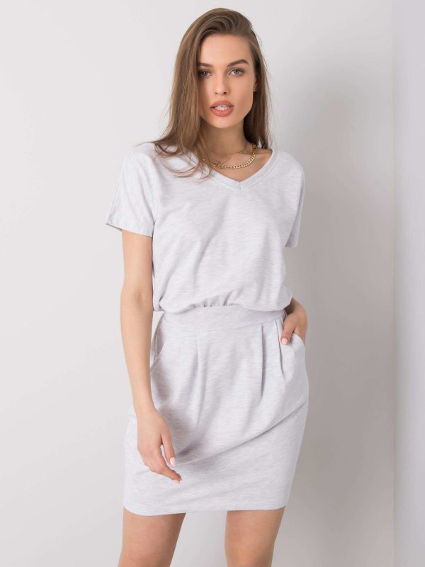 Wholesale Light grey melange casual dress Aimee RUE PARIS