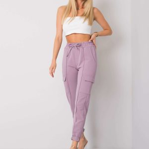 Wholesale Purple sweatpants with pockets Despina RUE PARIS