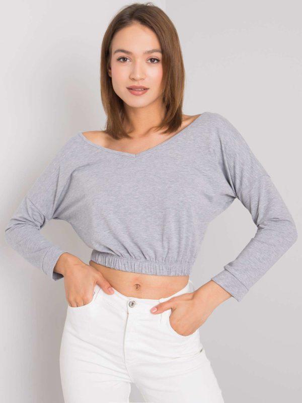 Wholesale Grey melange cotton blouse Jaycee RUE PARIS