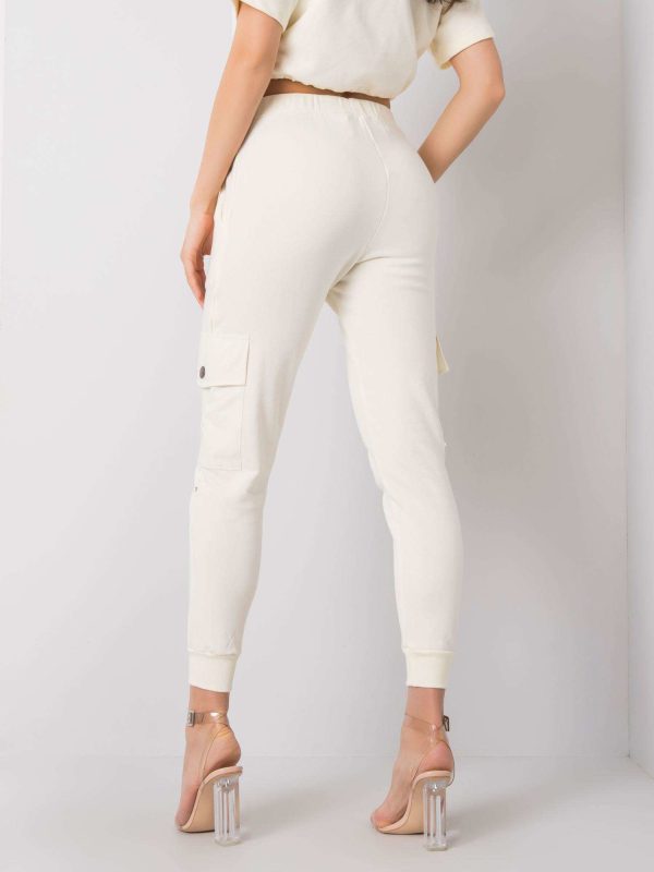 Wholesale Ecru sweatpants with pockets Betsy RUE PARIS