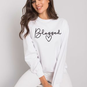 Wholesale White sweatshirt with the inscription Ercolano RUE PARIS