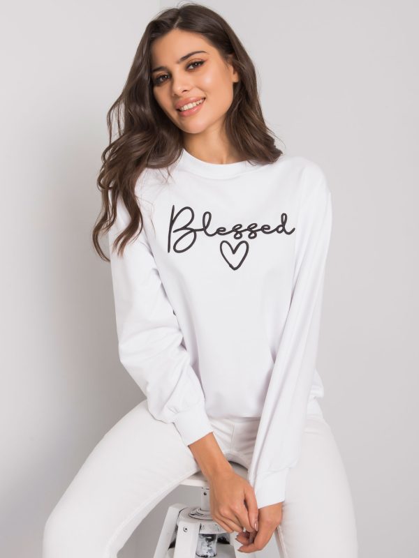 Wholesale White sweatshirt with the inscription Ercolano RUE PARIS