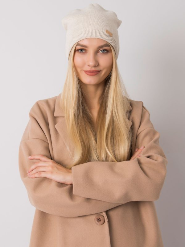 Wholesale Beige melange beanie cap RUE PARIS