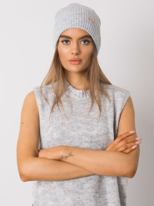 Wholesale Women's grey knitted hat RUE PARIS