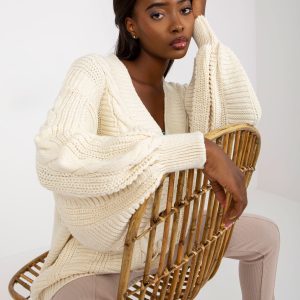 Wholesale Light beige oversized cardigan RUE PARIS