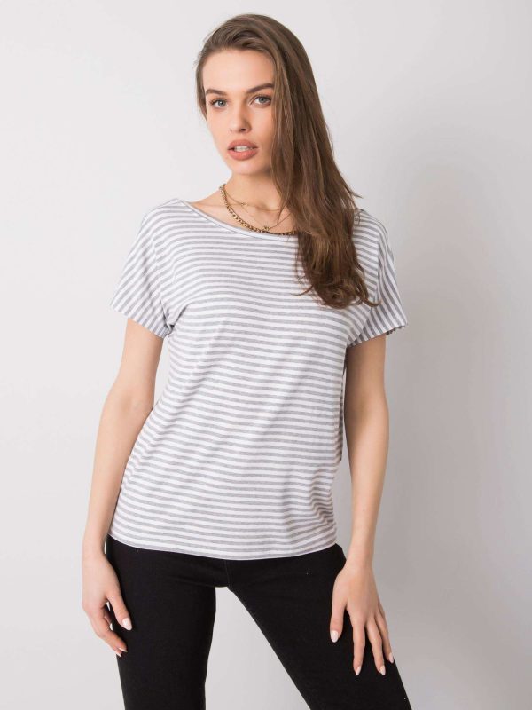 Wholesale White and grey t-shirt Gina RUE PARIS