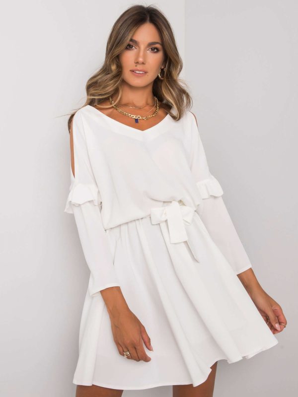 Wholesale White dress with tie Aleah RUE PARIS