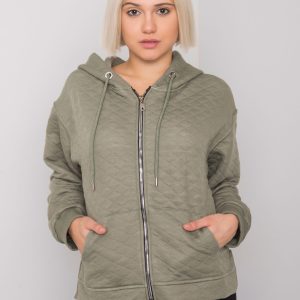 Wholesale Khaki quilted zipper sweatshirt Arezzo