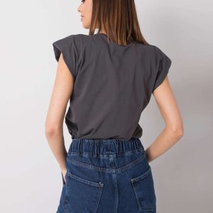 Wholesale Graphite t-shirt with print Mya RUE PARIS