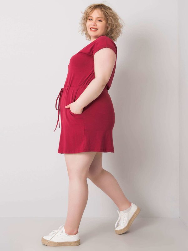 Wholesale Burgundy dress plus size basic Kori