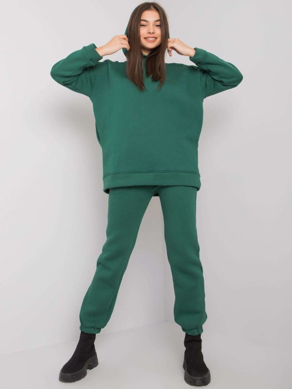 Wholesale Dillon's Dark Green Two-Piece Tracksuit Set