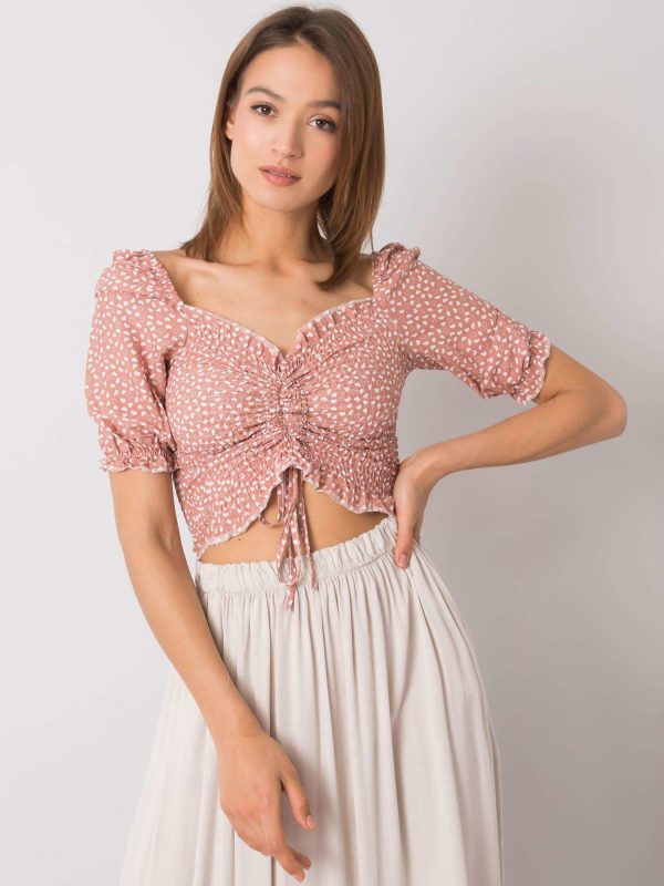 Wholesale Dirty pink short blouse Anthea RUE PARIS