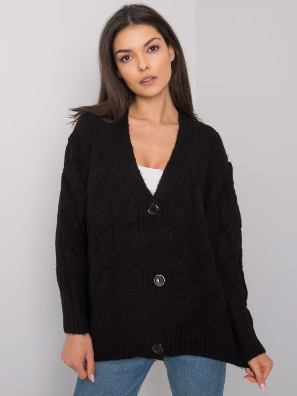 Wholesale Black cardigan with braids Nashville RUE PARIS