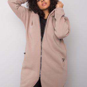 Wholesale Nellie's dark beige plus size hoodie