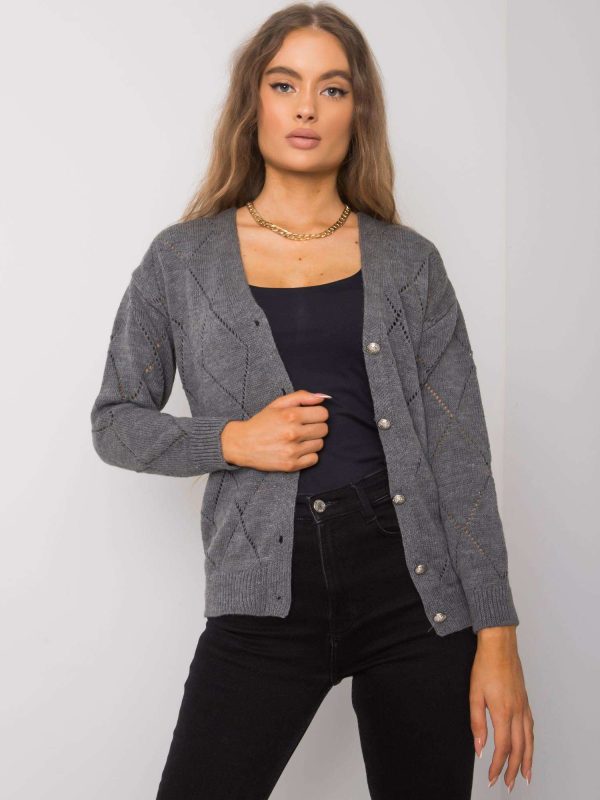 Wholesale Dark grey cardigan Elisabete RUE PARIS