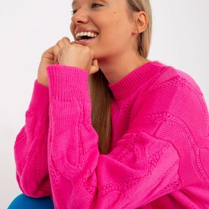 Wholesale Fluo pink mini dress with stand-up collar RUE PARIS