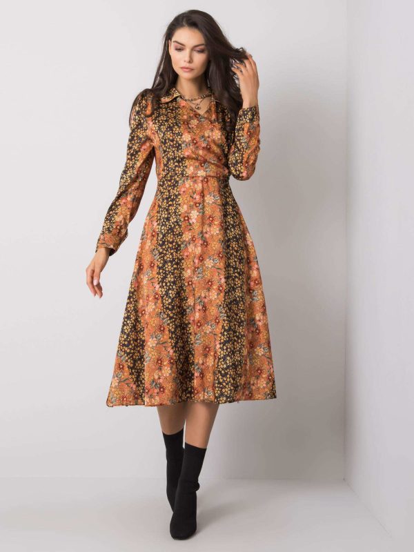 Wholesale Brown floral dress Dakota RUE PARIS