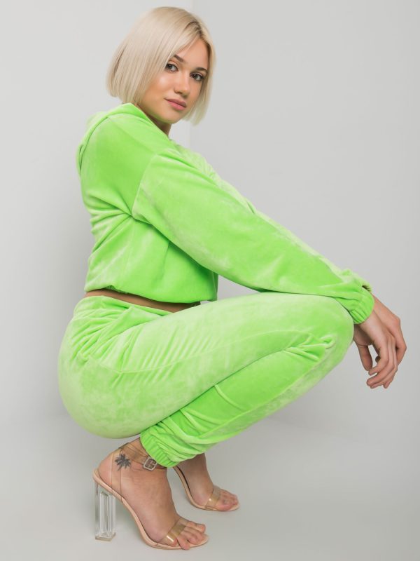 Wholesale Fluo green two-piece set with velor Milan RUE PARIS