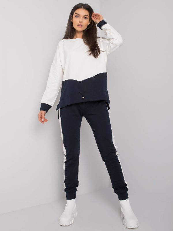 Wholesale Ecru-navy two-piece cotton set Seattle RUE PARIS