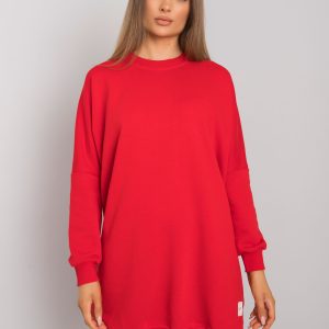 Wholesale Odile RUE PARIS Red Long Sleeve Sweatshirt Dress