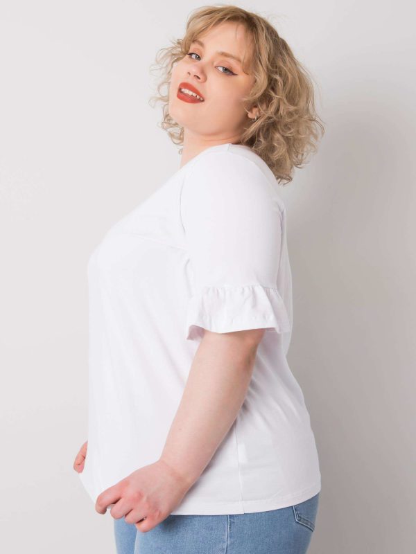 Wholesale Yareli's white plus size cotton blouse