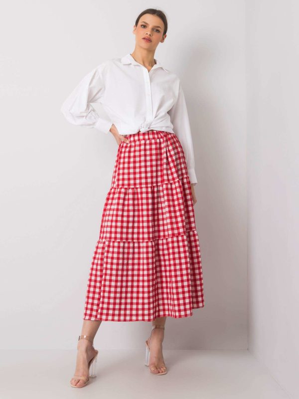 Wholesale Tahira red plaid skirt RUE PARIS