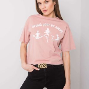 Wholesale Dirty pink t-shirt with print Piper RUE PARIS