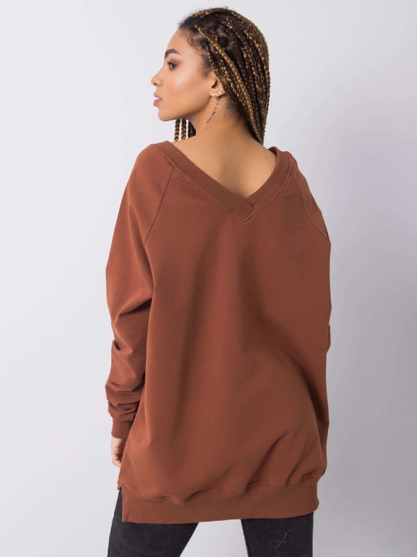 Wholesale Dark brown sweatshirt Leila RUE PARIS