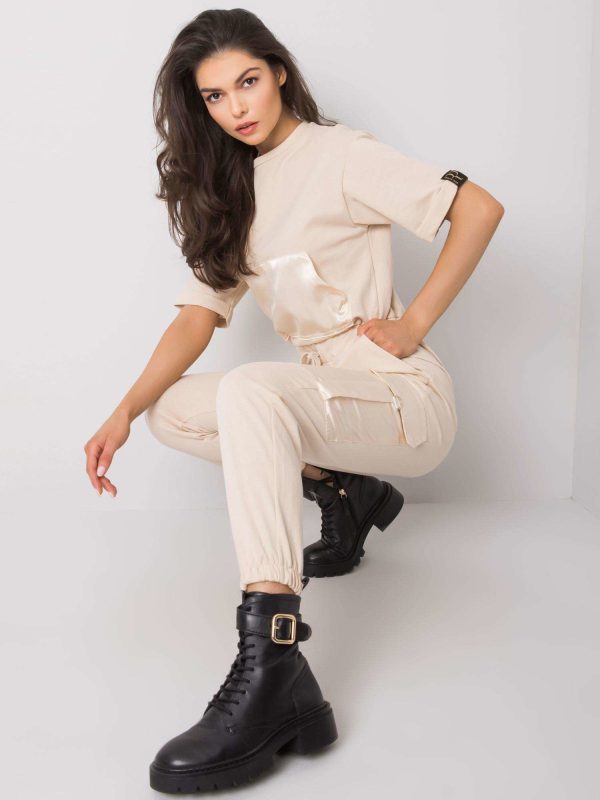 Wholesale Beige jumpsuit Agustina RUE PARIS