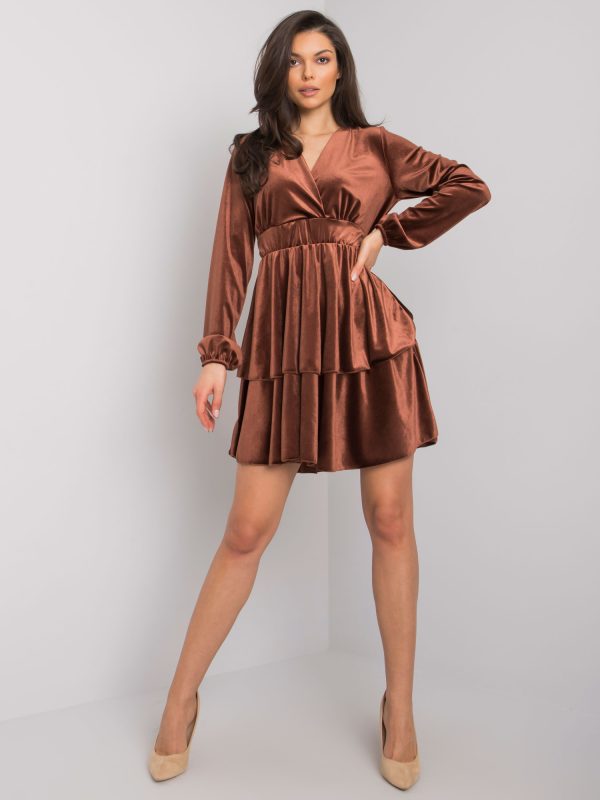 Wholesale Brown velour dress Alice RUE PARIS