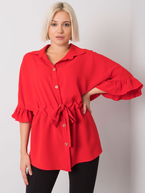 Wholesale Red blouse with binding Marcia RUE PARIS