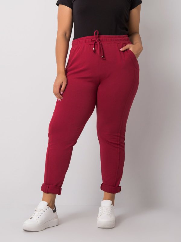 Wholesale Burgundy plus size sweatpants Alva