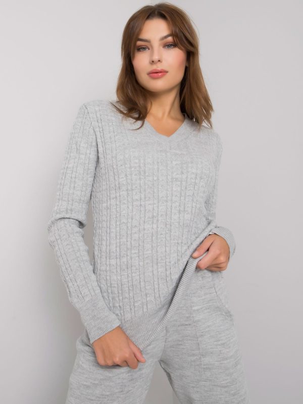 Wholesale Grey knitted set Savi RUE PARIS