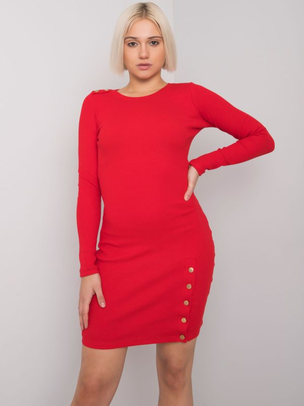 Wholesale Red fitted dress Aneeka RUE PARIS