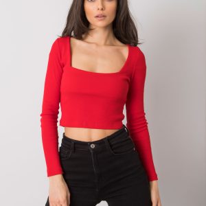 Wholesale Red short blouse with stripe Cammy RUE PARIS