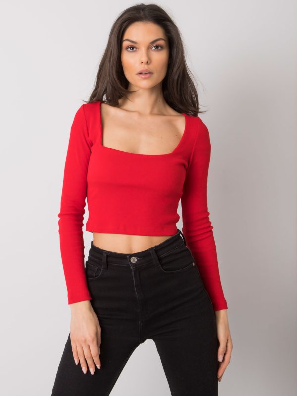 Wholesale Red short blouse with stripe Cammy RUE PARIS