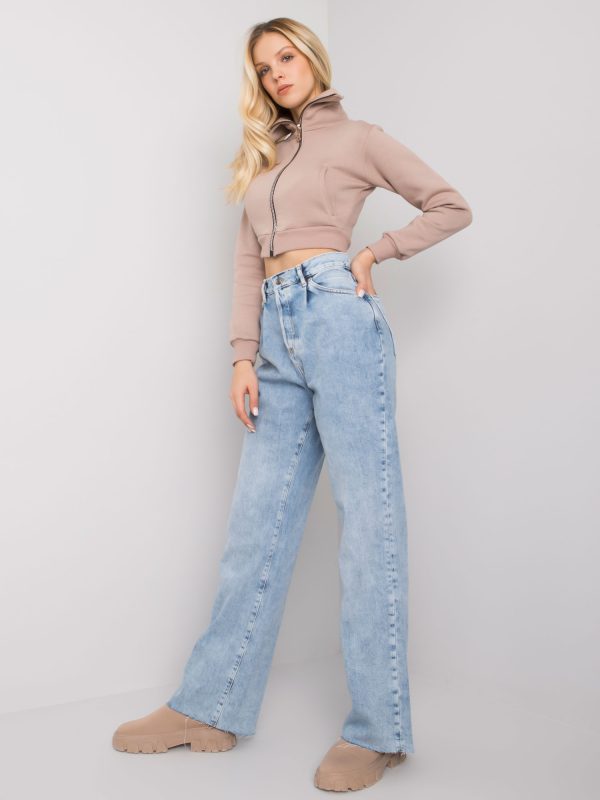 Wholesale Light blue straight denim pants Caroline RUE PARIS