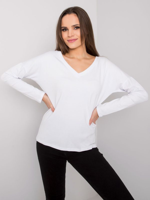 Wholesale White Women's Long Sleeve Blouse Libourne RUE PARIS