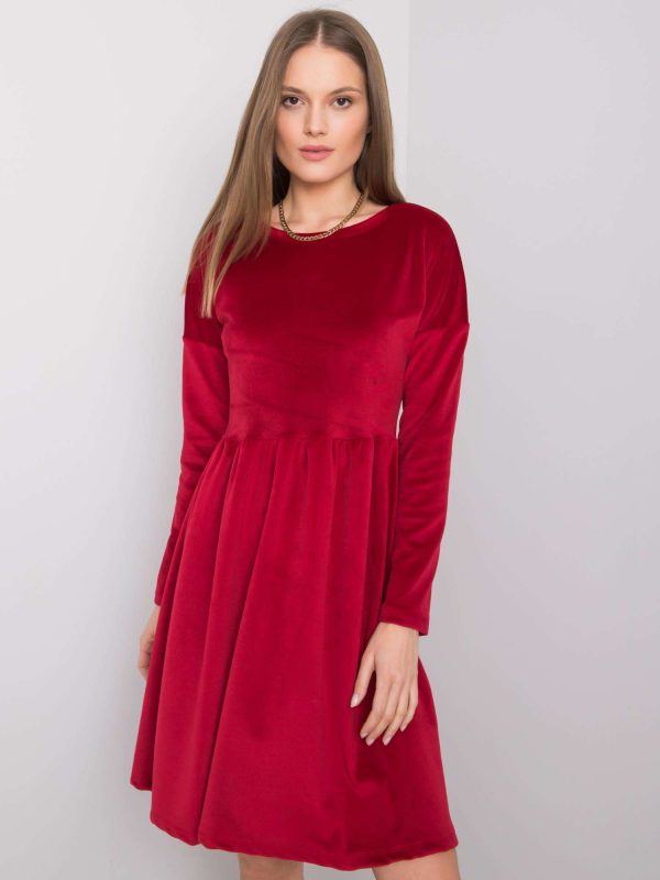 Wholesale Burgundy velour dress Mauriel RUE PARIS