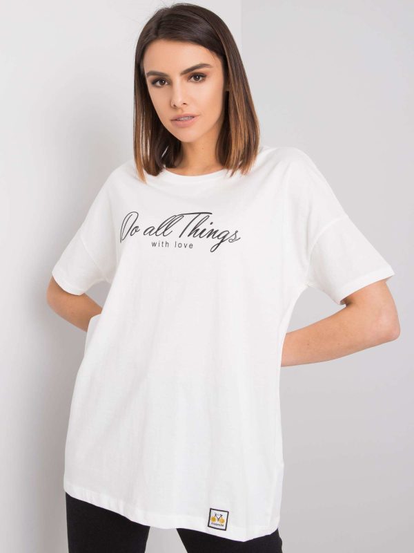 Wholesale White T-shirt with the inscription Layla RUE PARIS