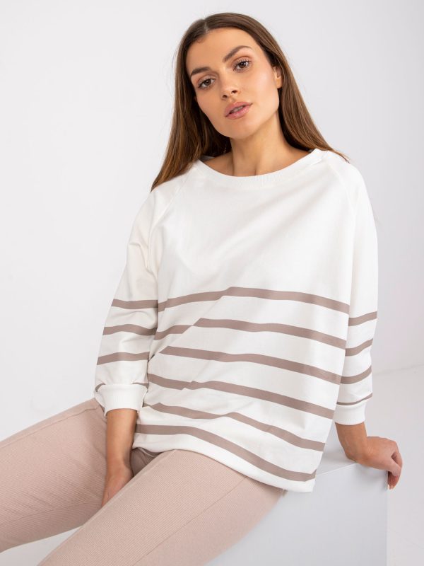 Wholesale Ecru-dark beige striped blouse Sydney RUE PARIS