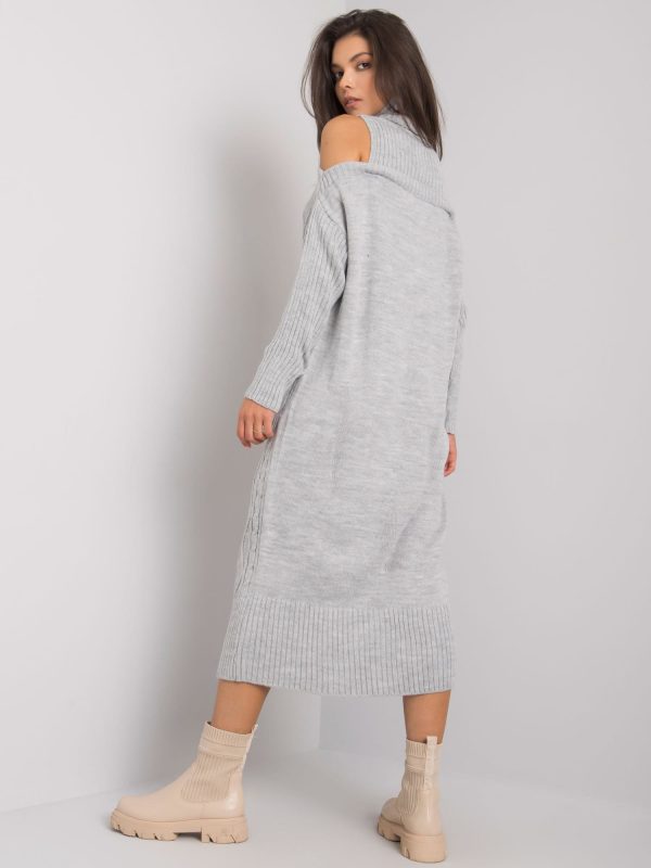 Wholesale Grey knitted dress Fernanda RUE PARIS