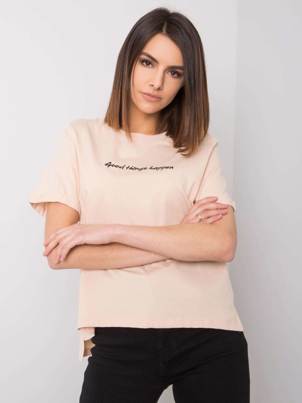 Wholesale Peach cotton t-shirt Kaylee RUE PARIS