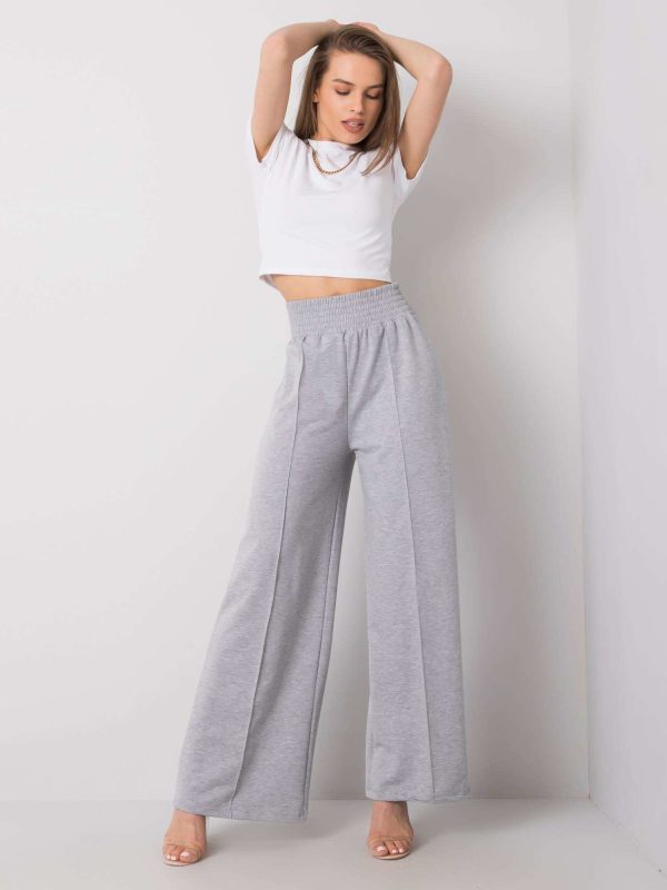 Wholesale Grey melange wide sweatpants Santiago RUE PARIS