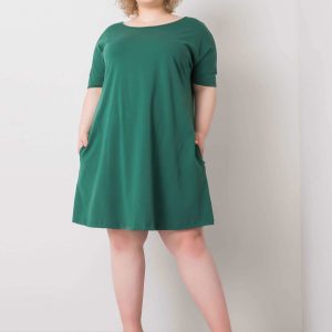 Wholesale Bellamy's dark green plus size midi dress