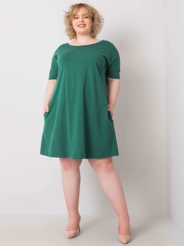 Wholesale Bellamy's dark green plus size midi dress