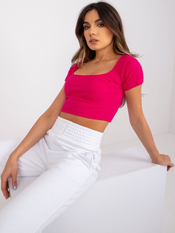 Wholesale Fuchsia ribbed top Rosa RUE PARIS