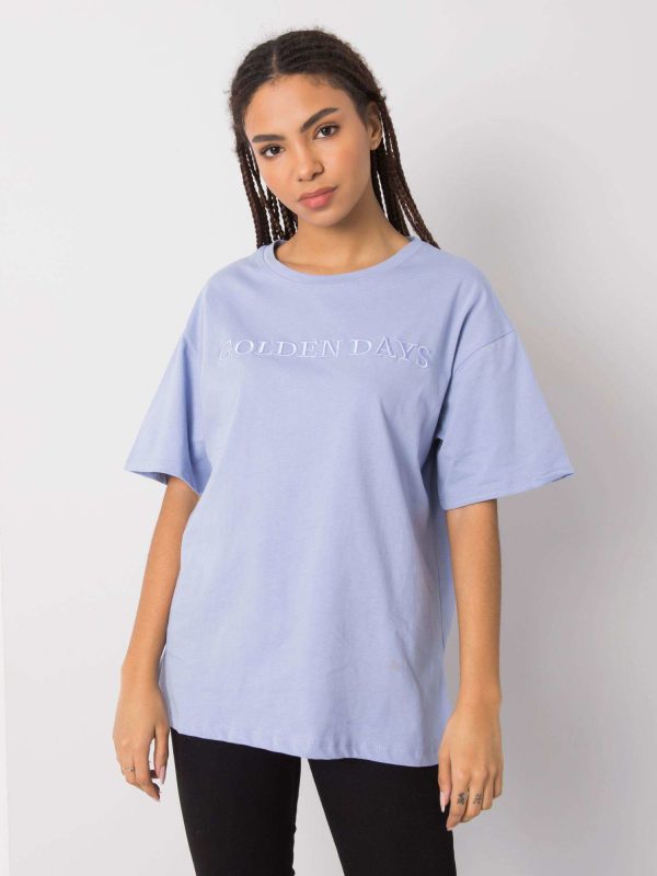 Wholesale Blue t-shirt with the inscription Ivonne RUE PARIS